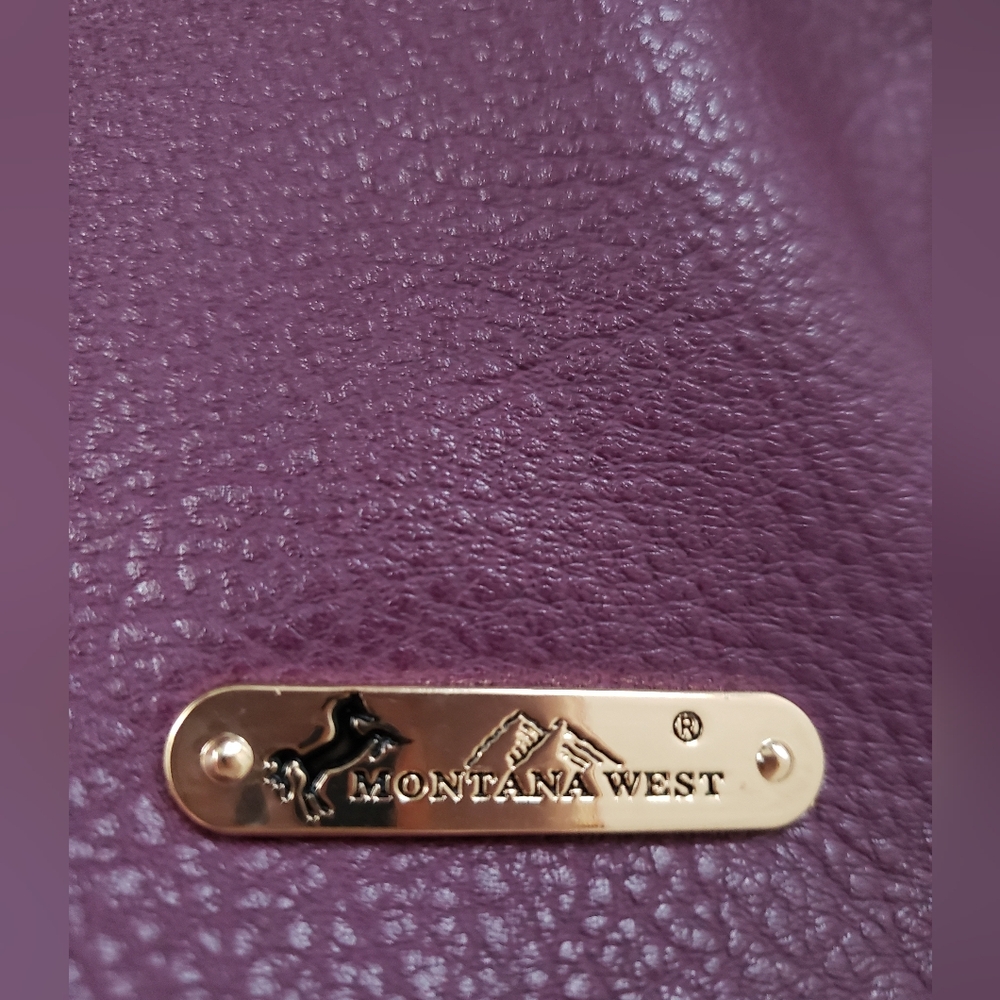 Montana West Studded Purple Conceal Carry Handbag Shoulder Crossbody - Picture 5 of 16